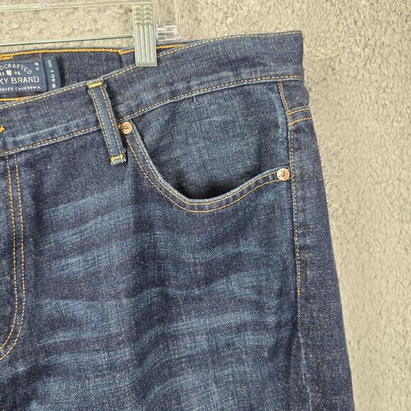 Lucky Brand Jeans Men's Blue 221 Straight Dark Wash Denim Size 40x 27 *ALTERED - Picture 4 of 14